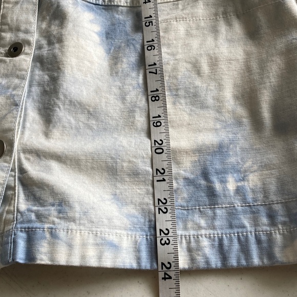 J. Jill Light Blue and White Tie-Dye Cotton Blend Jacket - Picture 8 of 8